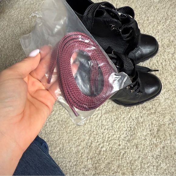 SCHUTZ Black Leather Lace-Up Ankle Booties - Picture 8 of 8